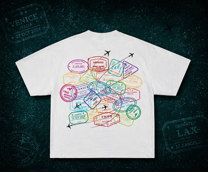 'VISA STAMP' TEE WHITE